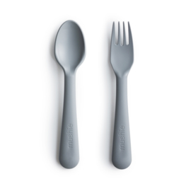 Mushie | Fork and Spoon Set (Cloud)
