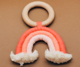 ☾  Niños |  Macramé regenboog | coral