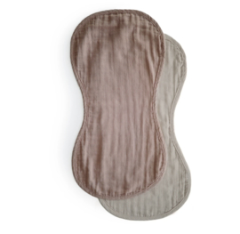 Mushie | Burp cloth - Natural / Fog