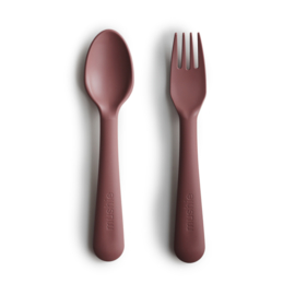 Mushie | Fork and Spoon Set (Woodchuck)