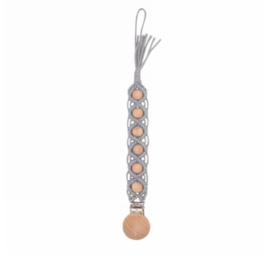 Pacifier Clip | Macramé Nela (light grey)