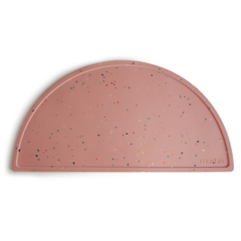 Mushie | Siliconen placemat - Confetti Pink Powder