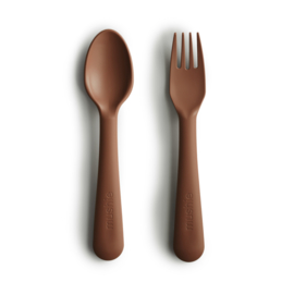 Mushie | Fork and Spoon Set (Caramel)