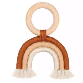 ☾  Niños |  Macramé regenboog | bruin