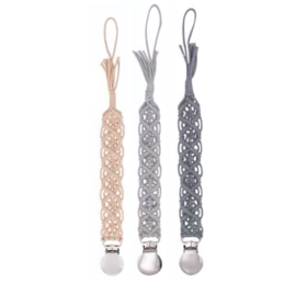 Pacifier Clip | Macramé Eden (grey)