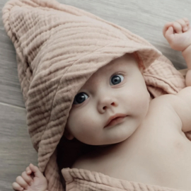 Natruba | hooded baby towel Muslin | 100% organic | Powder