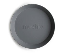 Mushie | Round Dinnerware Plates, Set of 2 (Smoke)