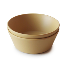 Mushie | Round Dinnerware Bowl, Set of 2 (Mosterd)