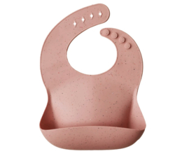 Mushie | Silicone Bib Peach Terrazzo