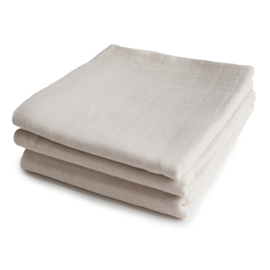 Mushie | Muslin Cloth 3-pack - Fog