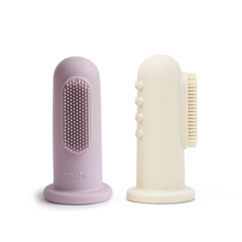 Mushie | Vinger Tandenborstels | Soft Lilac / Ivory