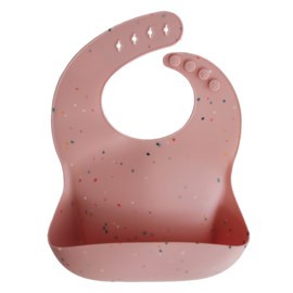 Mushie | Silicone Bib Confetti Pink Powder