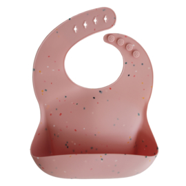 Mushie | Siliconen Slabbetje - Confetti Pink Powder
