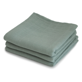 Mushie | Muslin Cloth 3-pack - Roman green