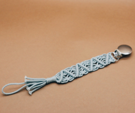 Pacifier Clip | Macramé Vela (light grey)