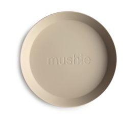 Mushie | Round Dinnerware Plates, Set of 2 (Vanilla)