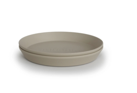 Mushie | Round Dinnerware Plates, Set of 2 (Vanilla)