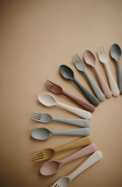 Mushie | Fork and Spoon Set (Smoke)