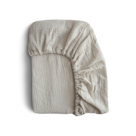 Mushie | Crib sheet | Fog | 96,5 x 61 cm