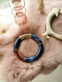 Bangle blauw/goud/bruin