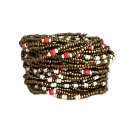 Masai Kralen Armbandje Shimmering Bronze