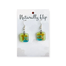 Fused Glass Earrings Square 04