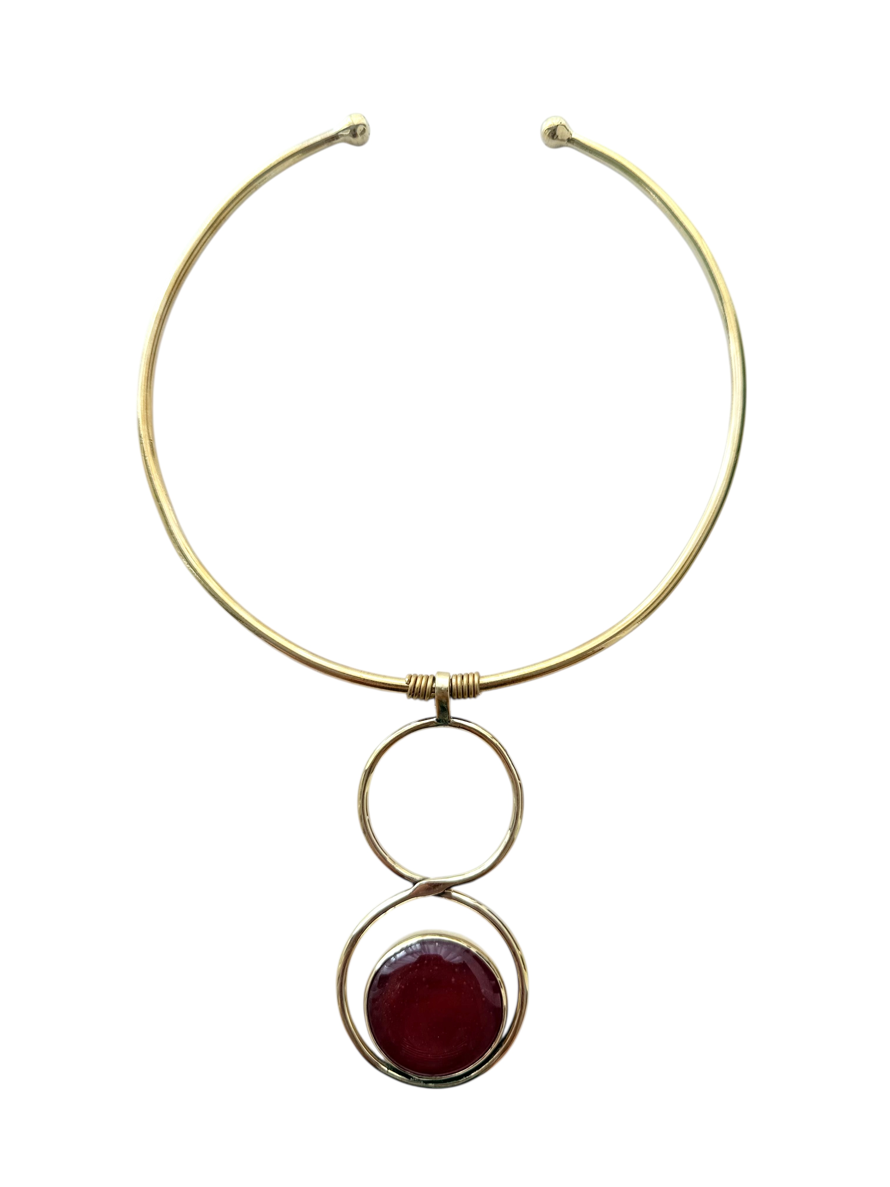 Recycled Glass Choker Queen Cassis