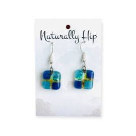 Fused Glass Earrings Square 03