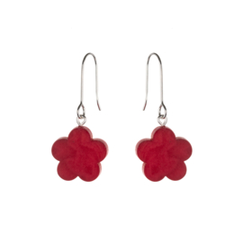 Bloom Earrings Dark Red