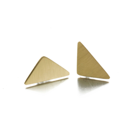 Geometric Brass Triangle Studs