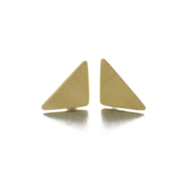 Geometric Brass Triangle Studs