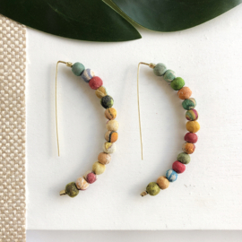 Kantha Linear Arc Earrings