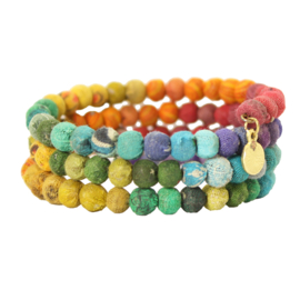Kantha Rainbow / Chakra Spiral Bracelet