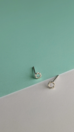Vintage Small Circle Stacker Sterling Silver Stud Earrings
