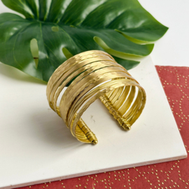 Etched & Banded Cuff - Gold