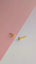 Vintage Small Circle Stacker Gold Stud Earrings