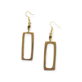 Brass Earings Rectangle