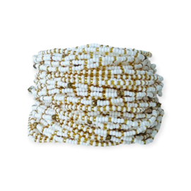 Masai Kralen Armbandje Royal White