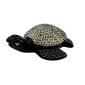 Kaarthouder Turtle Kisii steen Zwart/Wit