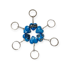 Sleutelhanger Hart Kisii steen Blauw