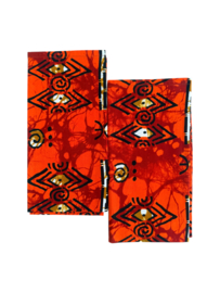 Set van 2 Kitenge Servetten Orange Signs