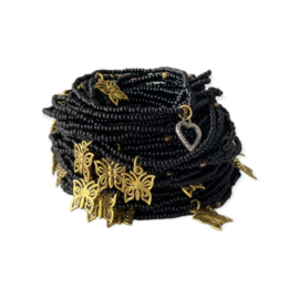 Masai Kralen Armbandje Black met bedel