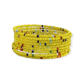 Spiral Bracelet Masai Beads Yellow Party