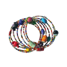 Funky Spiral Mix Armband  Mixed Colours