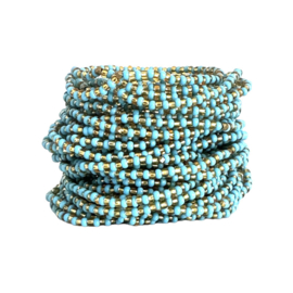 Masai Kralen Armbandje Goldy Blue