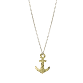 Hammered Brass Anchor Necklace