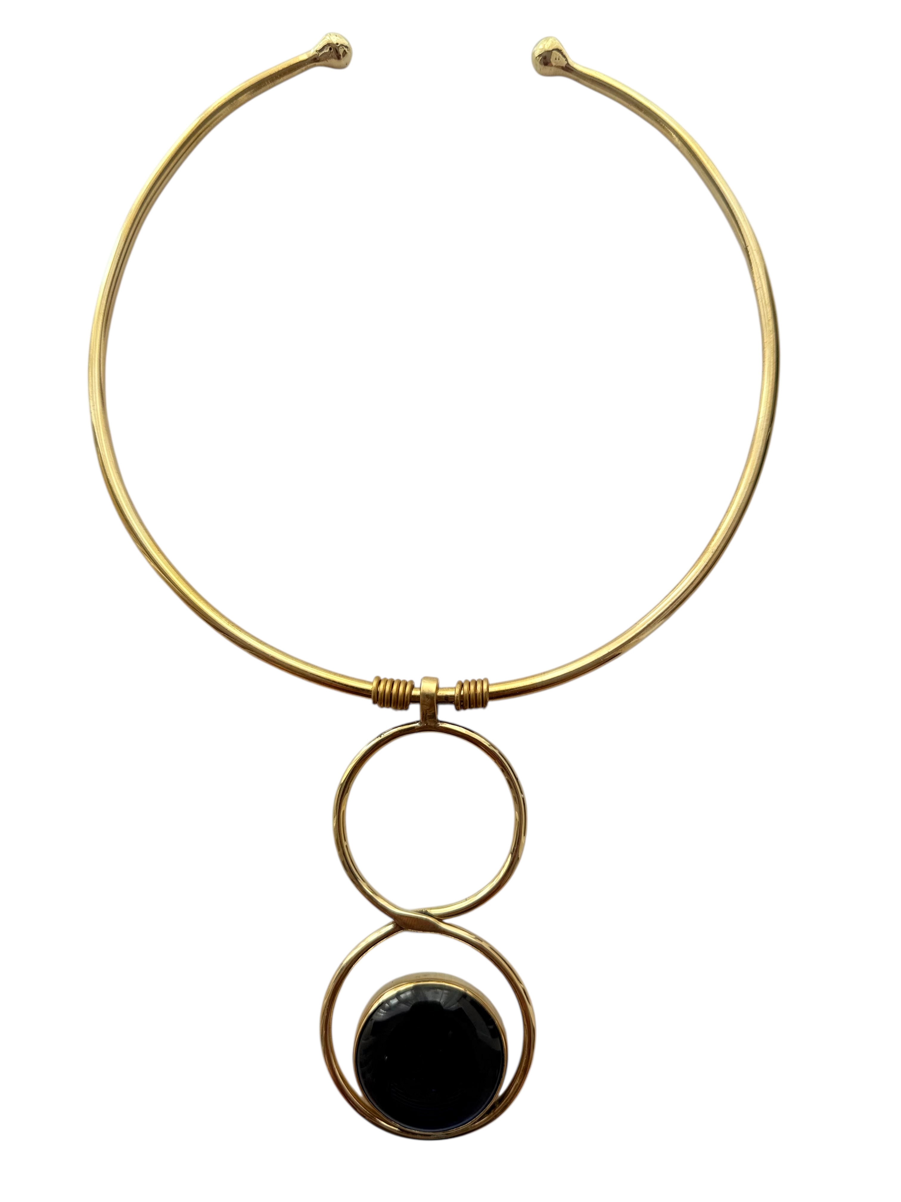 Recycled Glass Choker Queen Zwart