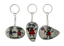 Set van 3 x Sleutelhanger Stone Kisii steen