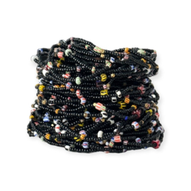 Masai Kralen Armbandje Black Confetti