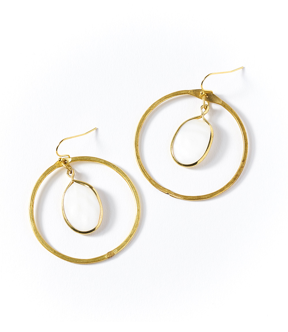 Earrings Dhavala Gold Hoop Dangle